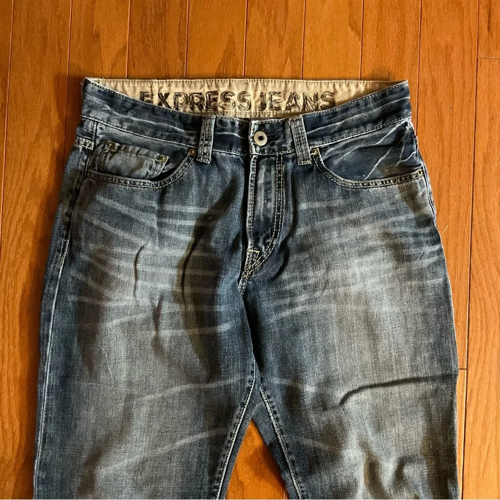 Men’s Express Jeans Loose Fit Zipper 🪰 Blue Jeans!